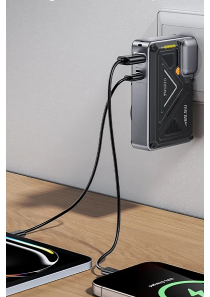 YP89 Akım Korumalı ve Standlı 10.000 Mah 5in1 22.5W Pd ve 15W Kablosuz Hızlı Şarj Destekli Magsafe Powerbank